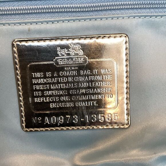 Coach White & Navy Signature IKAT Sabrina Satchel - Picture 13 of 14